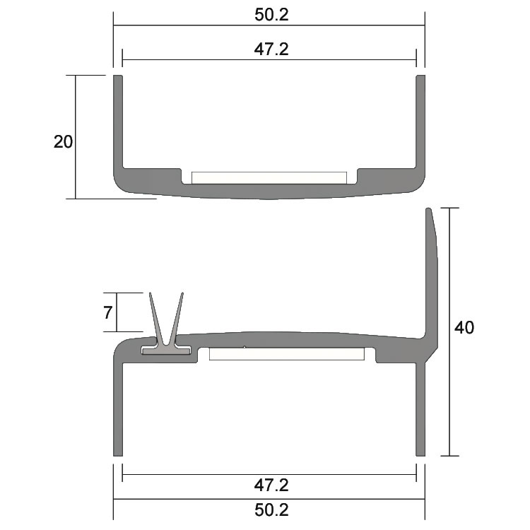 Kilargo FDMS-TP Aluminium meeting stile seal measurements