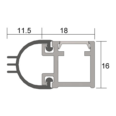 Kilargo IS7080si metal frame compact perimeter seal with measurements