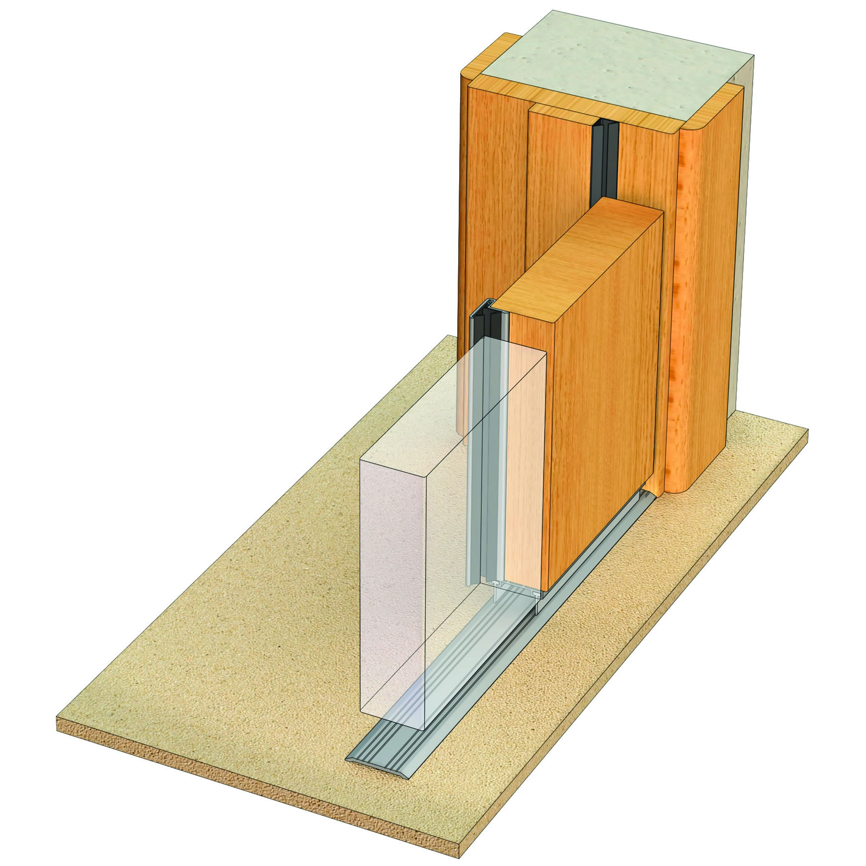 Kilargo system for  Non-rated, Double Leaf, Solid Core Door in Timber Frame.